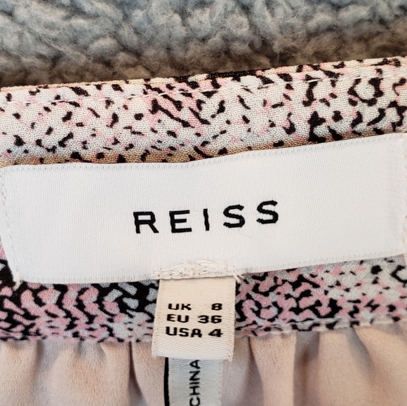 Reiss Jonah Pink Circle Abstract light Breathable Casual Comfort Mini Skirt sz 4 - Picture 13 of 14